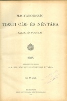 Magyarország tiszti cím- és névtára XXXIX. évfolyam - 1928.