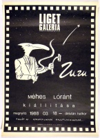 ZUZU. Méhes Lóránt kiállitása. Liget Galéria. 1988. Fellép az Apropófilmfotó rajzfilmzenekar.