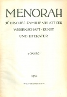 MENORAH. Jüdisches Familienblatt für Wissenschaft, Kunst und Literatur. IV. Jg. (1926) Heft 1-12.