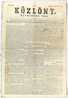 Közlöny. Hivatalos lap. (86. sz., ápril 22. 1849.)