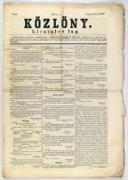 Közlöny. Hivatalos lap. (156. sz., jul. 22. 1849.)
