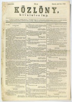 Közlöny. Hivatalos lap. (88. sz., apr. 25. 1849.)