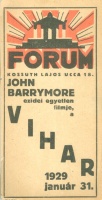 FORUM [Mozi] - John Barrymore ezidei egyetlen filmje a Vihar