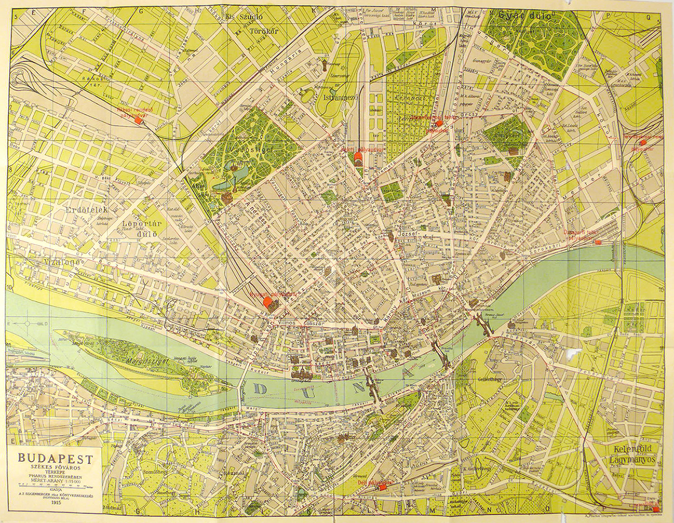 budapest térkép házszámokkal Budapest székesfőváros és környékének legujabb nagy térképe  budapest térkép házszámokkal