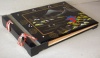Vintage japanese painted black lacquer photo album with music box. 
