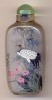 Cranes. Chinese inside hand painted glass snuff bottle