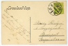 Dombornyomott üdvözlő levelezőlap, nemzeti trikolórral és selyem tulipán rátéttel. (1906)