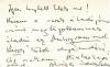 Szenes Béla nyomtatott névjegykártyája, hátoldalán kézzel írt levél 