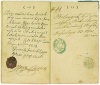 Vándorkönyv a kővágóörsi születésű Kéger János kovácslegény részére 1858-ból