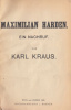 Kraus, Karl : Maximilian Harden - Ein Nachruf