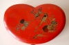 263.   Vintage japanese lacquer box with birds and tree branch motif on the top.  : 