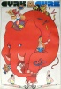 Swierzy, Waldemar (graf.) : Cyrk  (Red Elephant on bicycle)
