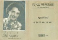 Kijárásra jogosító arcképes igazolvany - 1945. III. 20.