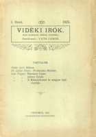 Váth János (szerk.) : Vidéki írók  (Írói arcképek, cikkek, szemlék)  I. füzet.