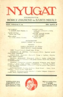 Babits Mihály -Móricz Zsigmond (szerk.) : Nyugat XXVI. évfolyam 8. szám, 1931. 