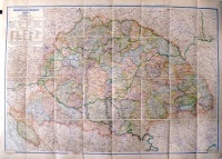 Kogutowicz Manó (Tervezte és rajzolta) : Magyarország közigazgatási térképe. Az entente megállapította ideiglenes határvonal, szomszédos országok határa.