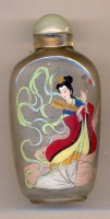Ladies. Chinese inside hand painted glass snuff bottle