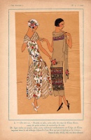 Kézi színezésű art deco divatkép - 1924-ből