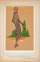 Kézi színezésű art deco divatkép - 1924-ből