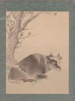 [Pihenő tehén] - Kínai akvarell.