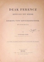 Lenhossék József : Deák Ferencz koponyáján tett mérések és ezekből vont következtetések.