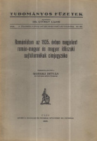 Monoki István (összeáll.) : Romániában az 1935. évben megjelent román-magyar és magyar időszaki sajtótermékek címjegyzéke.