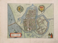 Houfnagel, G. : [Zutphen madártávlati látképe/Bird's-eye view plan of Zuthpen] 1575-1612.