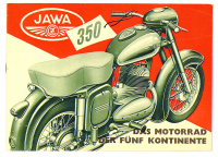 JAWA 350 -  Das Motorrad der fünf Kontinente.  [motor reklám prospektus, 1954]