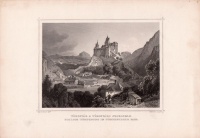 Törcsvár község látképe a várral. (Rohbock metszete) : Törcsvár a törcsvári szorosban. - Schloss Törtzburg im Törtzburger pass.