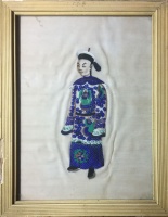 Young Chinese dignity : Chinese watercolor on rice paper painting, cca 1880. 