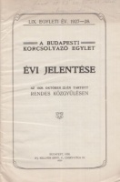 A Budapesti Korcsolyázó Egylet évi jelentése - az 1928. október 22-én tartott rendes közgyűlésén