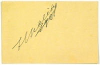 SALJAPIN, Fjodor Ivanovics (Фёдор Иванович Шаляпин) (1873-1938) orosz operaénekes, tintával írt névaláírása autogramgyűjtő kartonon.
