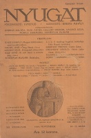 Ignotus (Főszerk.) : Nyugat XII. évf. 14-15. sz. 1919. november.