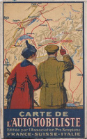 Carte De L'Automobiliste. France-Suisse-Italie. [Road Map, ca.1914.]