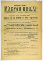Magyar Hirlap. Rendkívüli kiadás. 1903. jún.11. - A királyi párt ma éjszaka 2 órakor meggyilkolták.