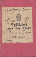 Népfölkelési igazolványi könyv [Katona könyv]. 1895. Budapest,