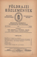 Kéz Andor - Mendöl Tibor (szerk.) : Földrajzi közlemények - LXX. kötet. 1. szám