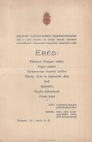 [Menükártya] Budapest Székesfőváros Törvényhatósága...    1911. április. 20.