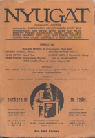 Ignotus (Főszerk.) : Nyugat XVI. évf. 20. sz. 1923. október 10.