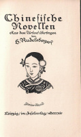 Rudelsberger,  H(ans) : Chinesische Novellen Aus dem Urtext übertragen II. Band