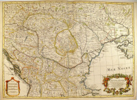 Delisle, Guillaume : Carte de la Hongrie - et des Pays qui en dependoient autrefois. 1703. [Magyarország és Erdély, valamint a környező részek korabeli határszínezésű, rézmetszetű térképe.]