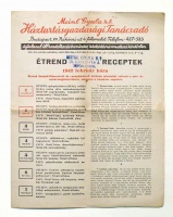 MEINL Gyula R. T. Háztartásgazdasági Tanácsadója 1942 február havi étrendje receptekkel