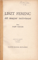 Papp Vikltor : Liszt Ferenc élő magyar tanítványai