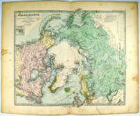 Berghaus, Hermann (térképész) : Polar-Karte enthaltend: die Länder u. Meere vom Nord-Pol bis 50° N. Br. u. weiter, sowie Übersicht des Russischen Reichs