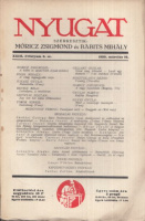 Móricz Zsigmond - Babits Mihály (szerk.) : Nyugat XXIII. évfolyam 6. sz. 1930. március 16.