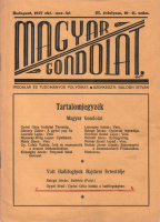 Balogh István (szerk.) : Magyar Gondolat III. évfolyam, 10-11.szám.