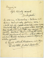Czóbel Minka (1855-1947) költőnő, tintával írt autográf levele Lyka Károlynak