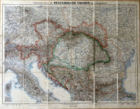 Steinhauser, A. : Ubersichts-Karte von Oesterreich-Ungarn von -- . [Az Osztrák–Magyar Monarchia és a környező területek áttekintő térképe 1870 körül].  