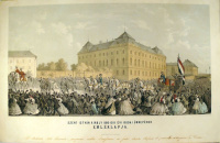 [Budavári körmenet, 1860.] Szent István király 860-dik budai ünnepének emléklapja. 