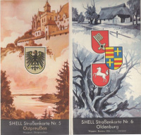Shell Strassenkarte Nr. 1. 2. 3. 4. 5. 6. 7. 8. 9. 10. 11. 12. 13. 14. 15. 17. 18. 20. 21. 25. (Um 1940. nach Anschluss) 